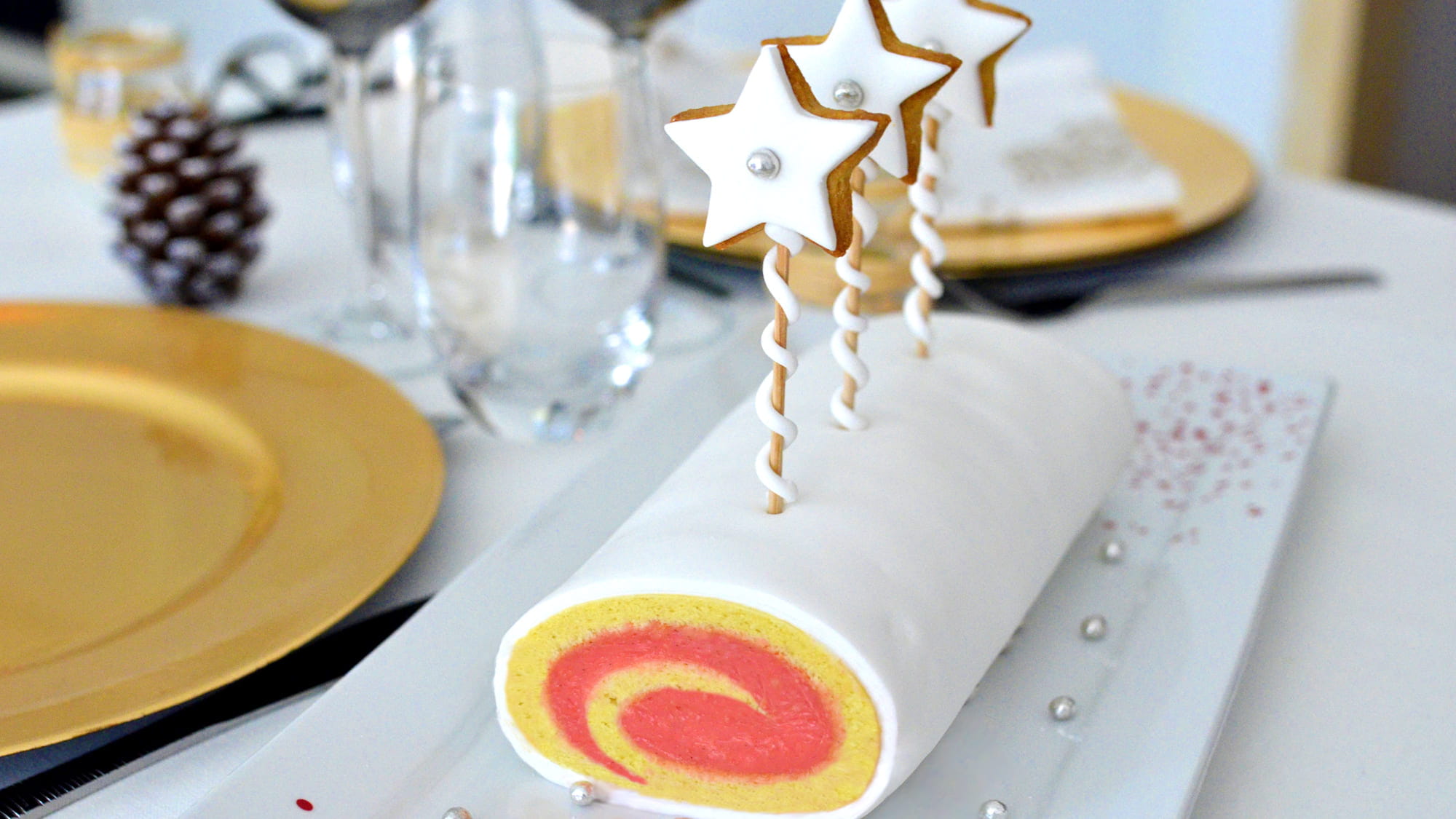 Kerststronk met praliné