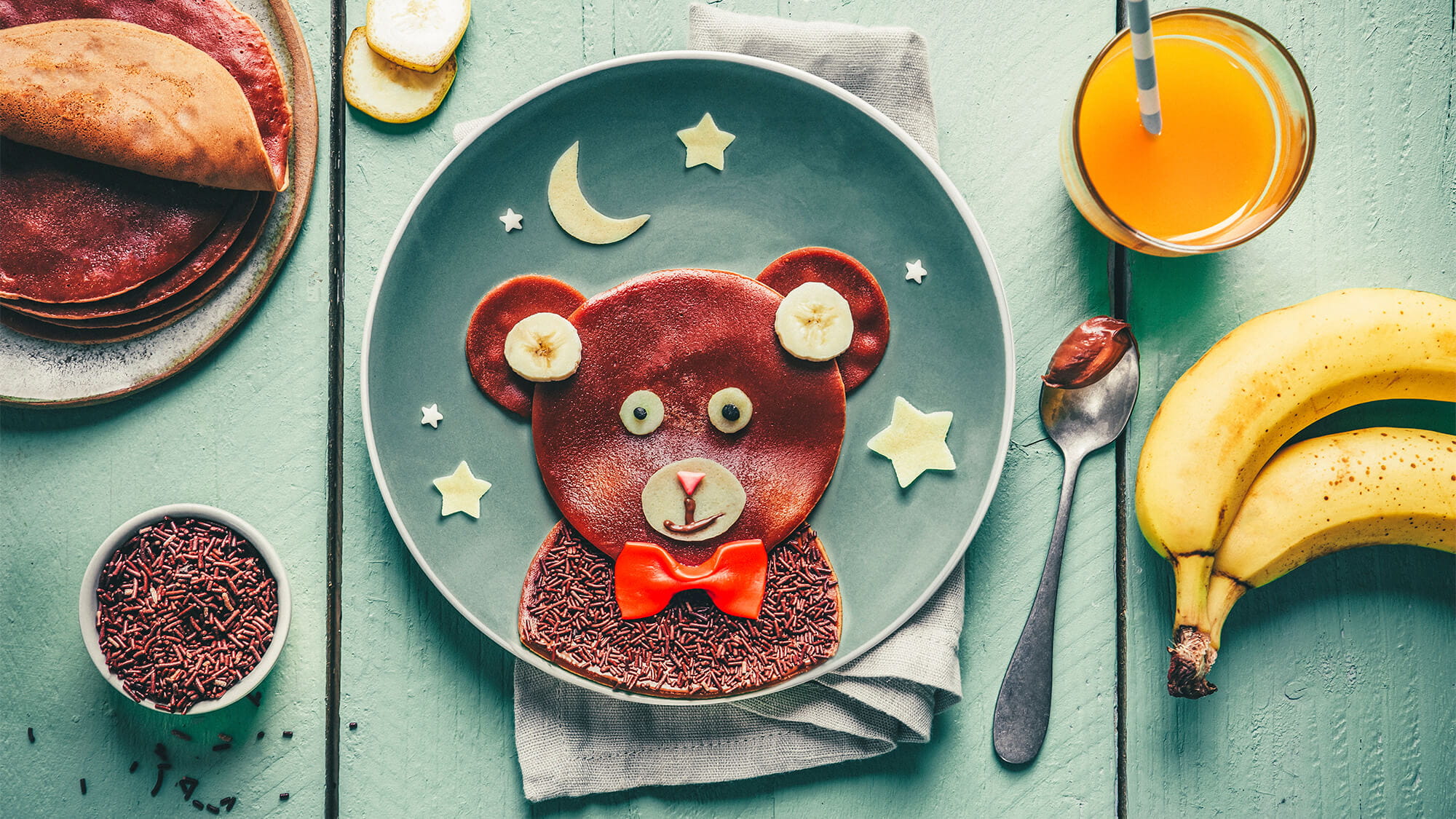 Crêpes oursons au chocolat