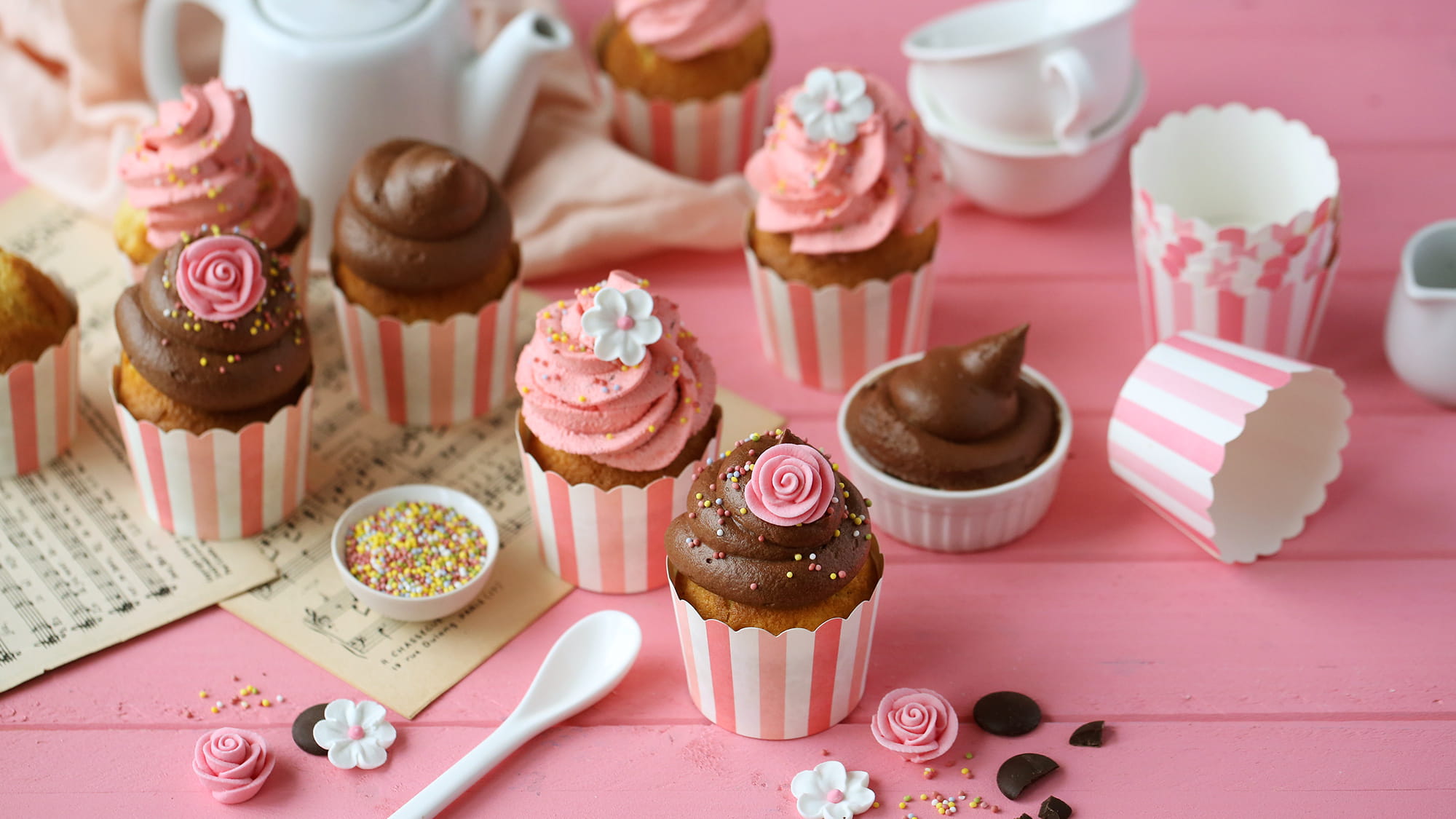 Girly chocolade cupcakes