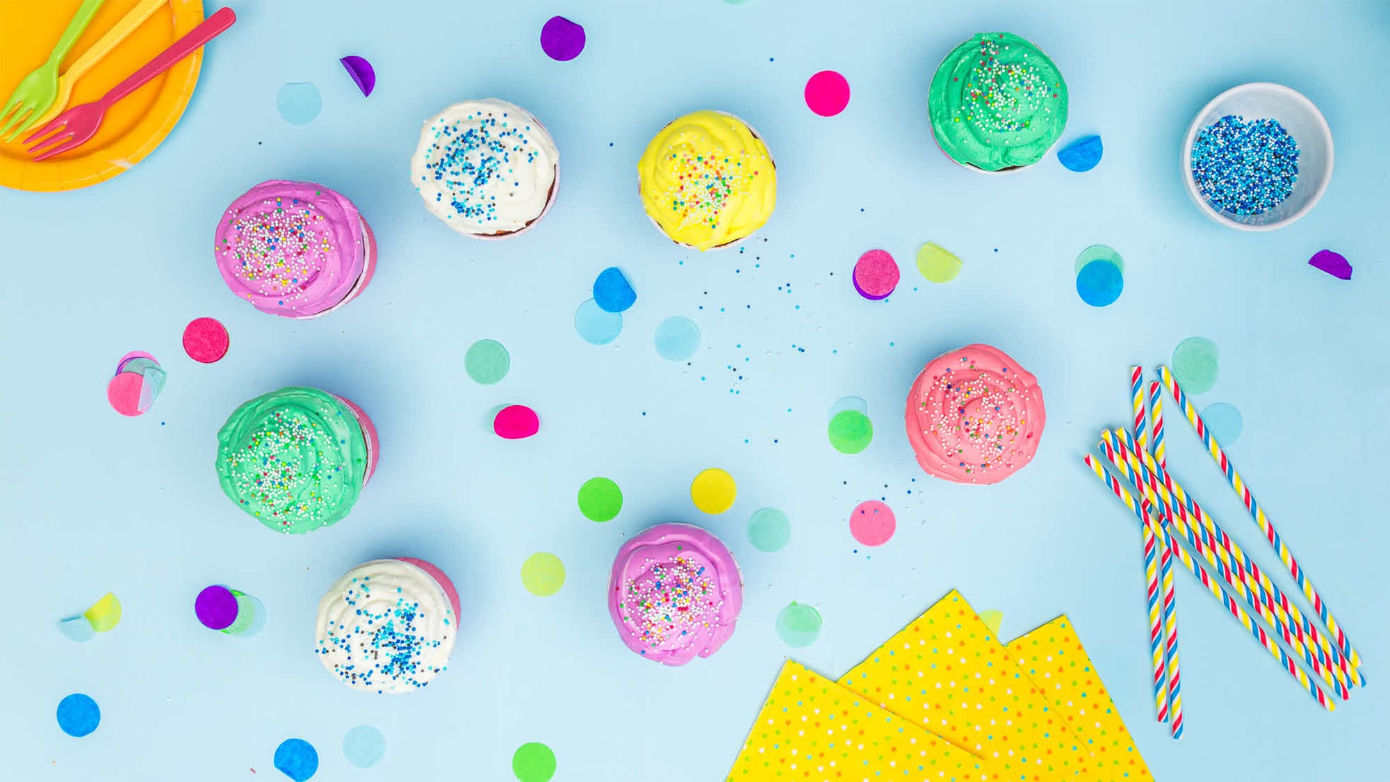 Cupcakes arc-en-ciel