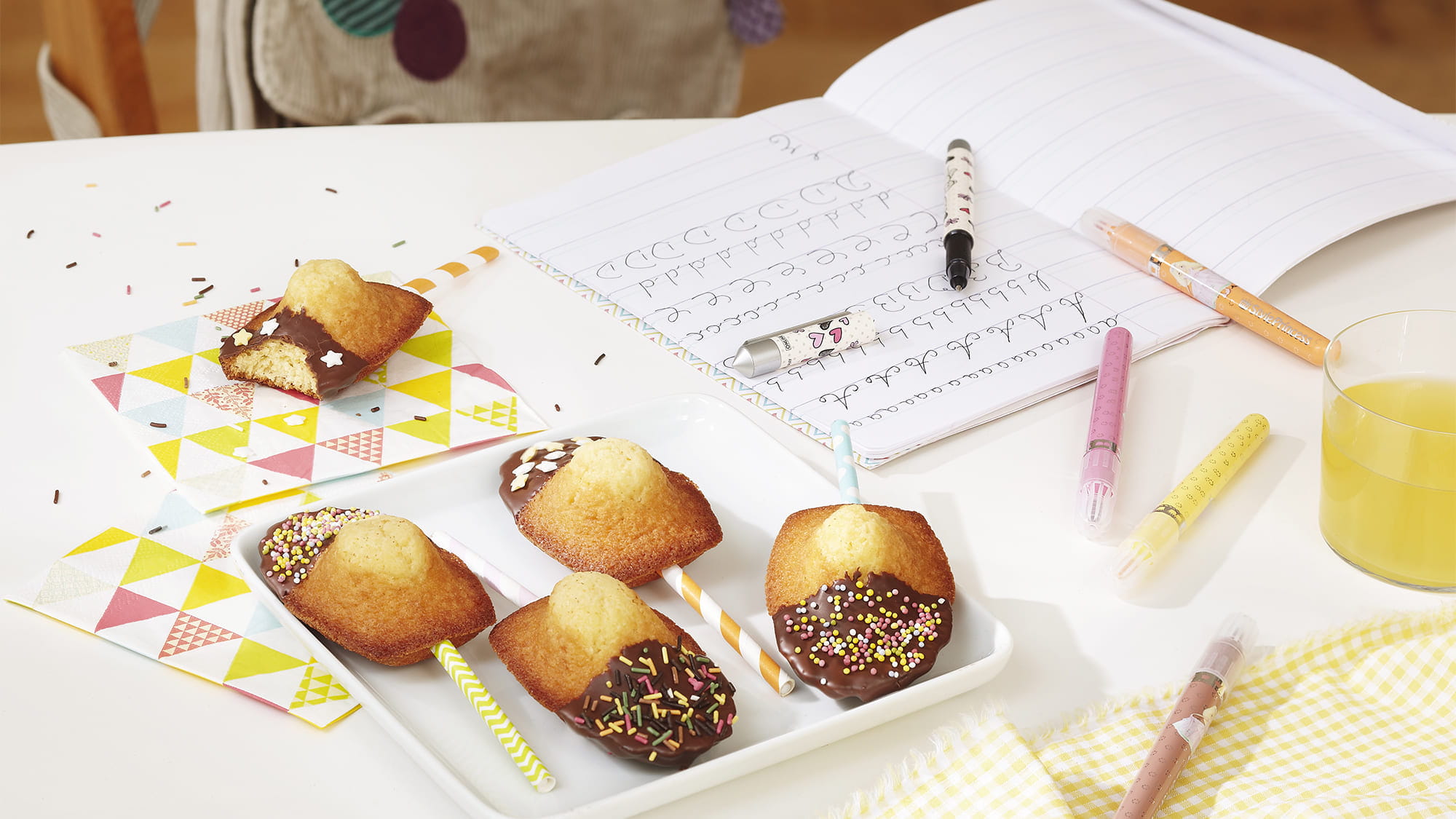 Madeleinelolly's met chocolade