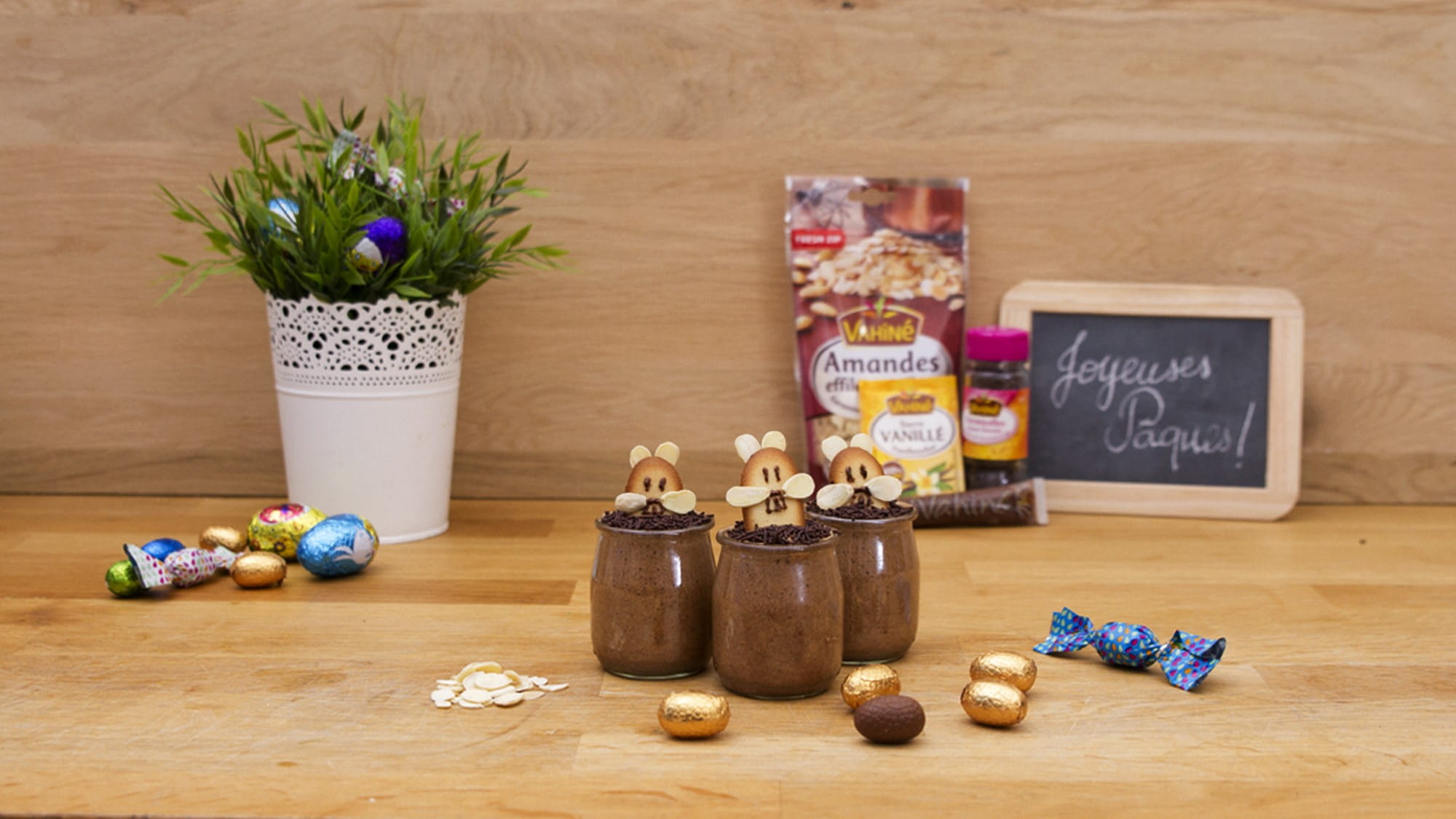 Mousses au chocolat lapins