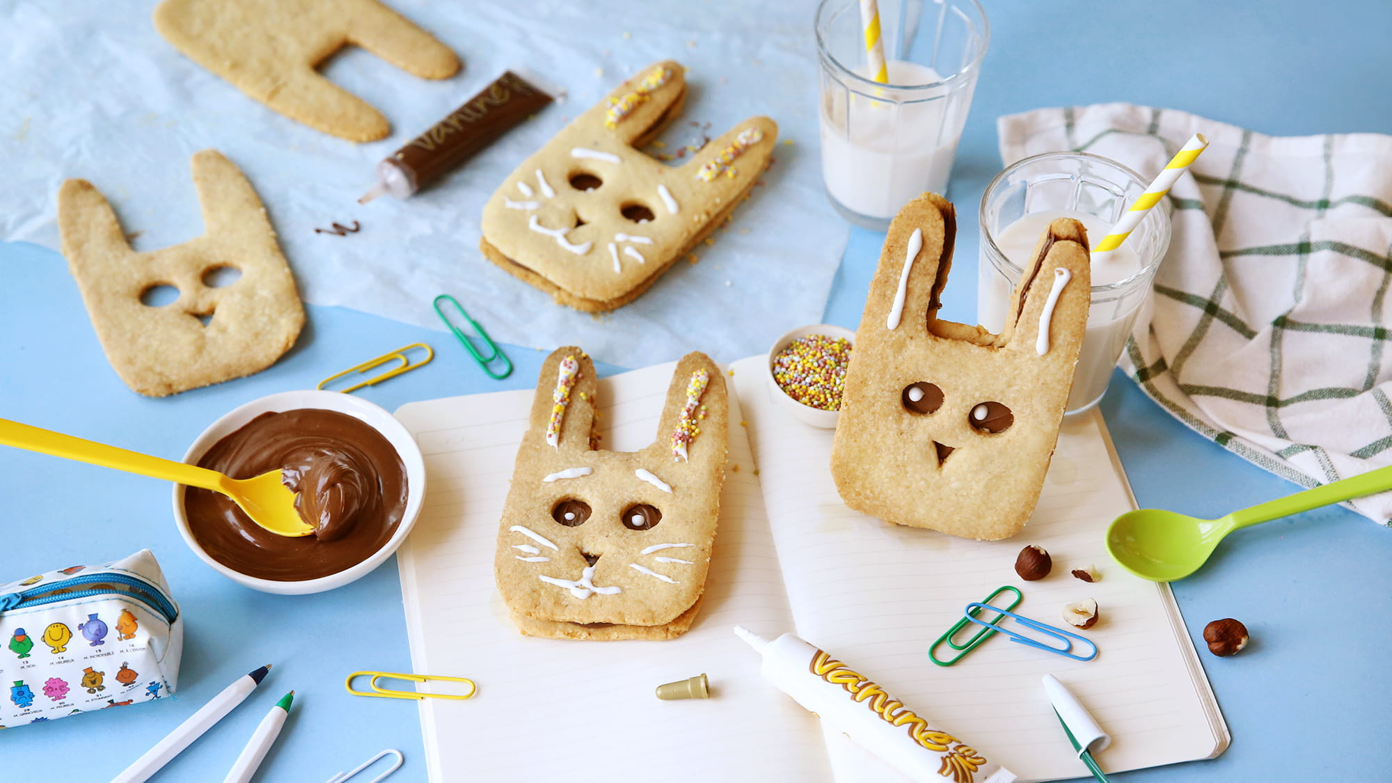 Kleine chocolade konijnenzandkoekjes