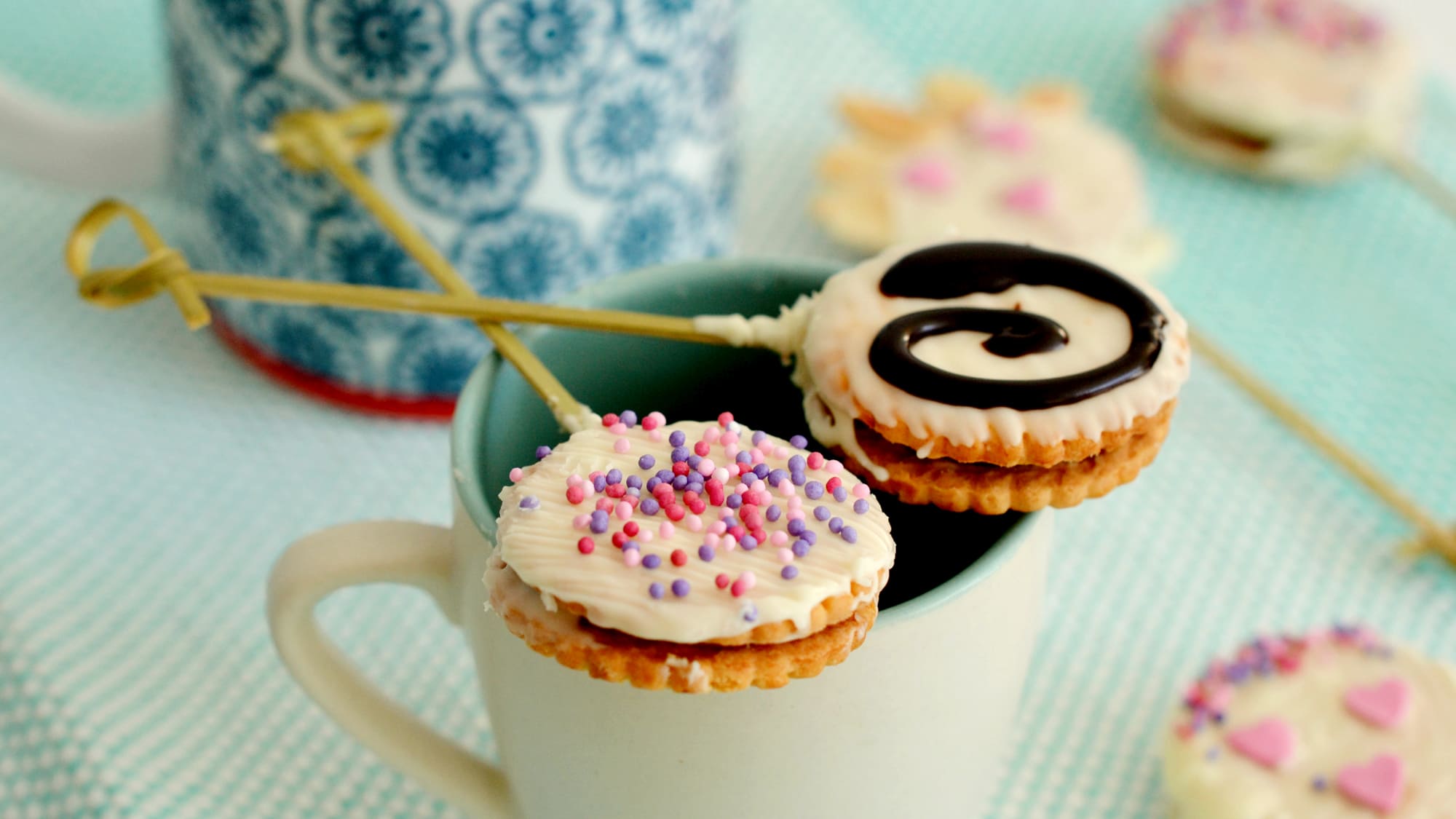 Koekjeslolly's met chocolade